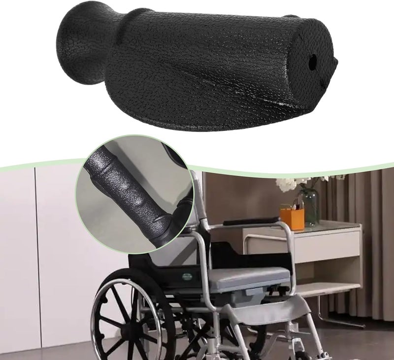 Create idea 2 Pairs 22mm Rollators Handles Right and Left Handle Covers PVC Ergonomically Handles Rollators Replacement Parts Accessories Black - Image 3
